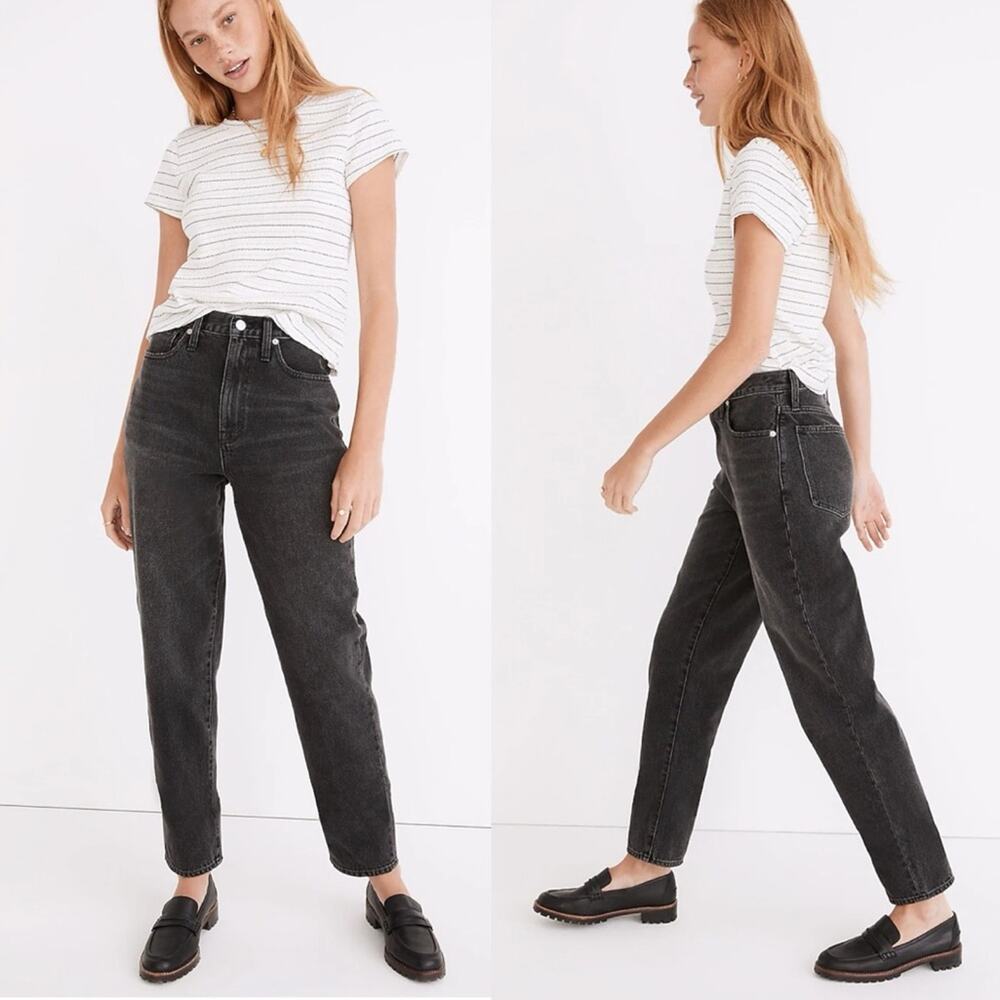 Madewell Baggy Black Tapered Jeans in Mackinnon Wash NWT 23‎